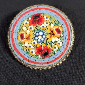 Vintage Micro Mosaic Brooch